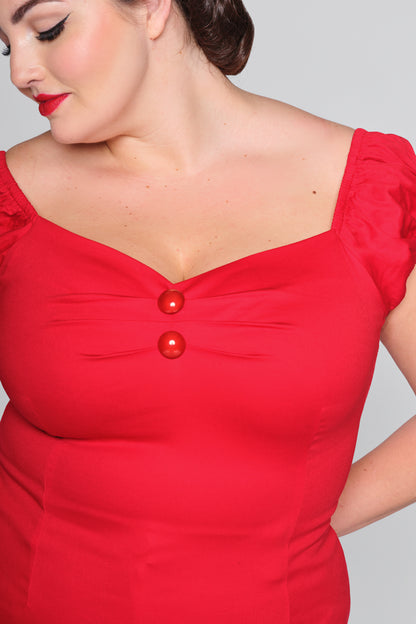 Dolores Top Plain Red