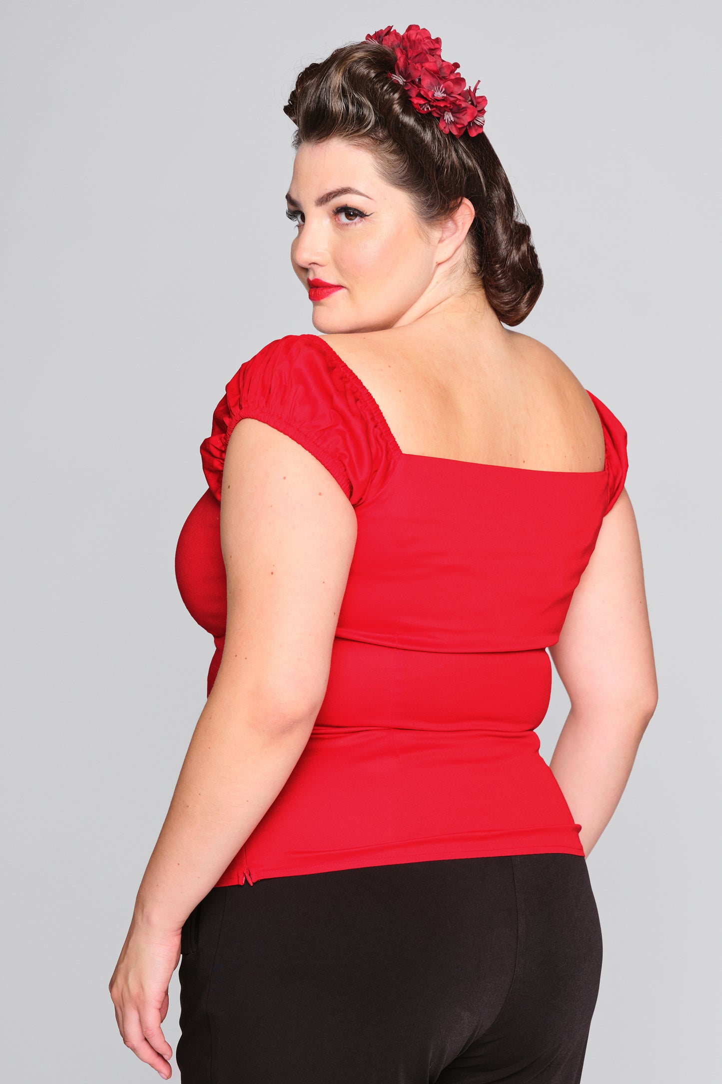 Dolores Top Plain Red