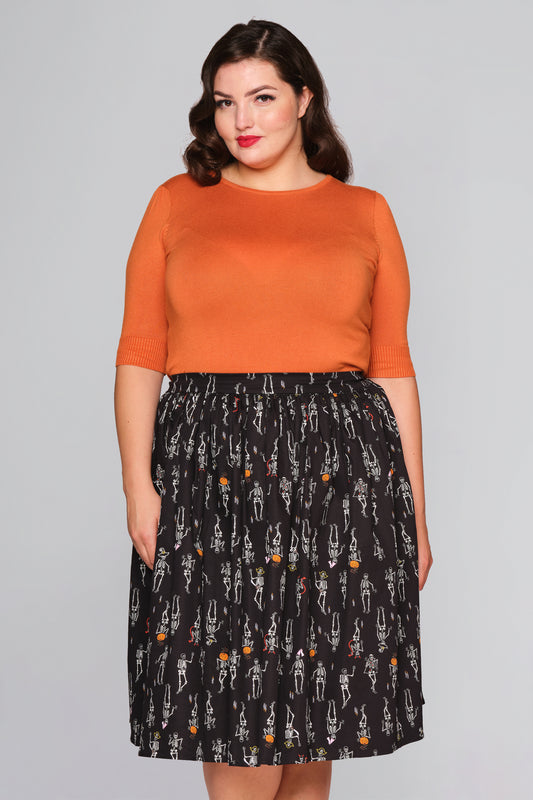 Jasmine Skeleton Boo-gie Swing Skirt