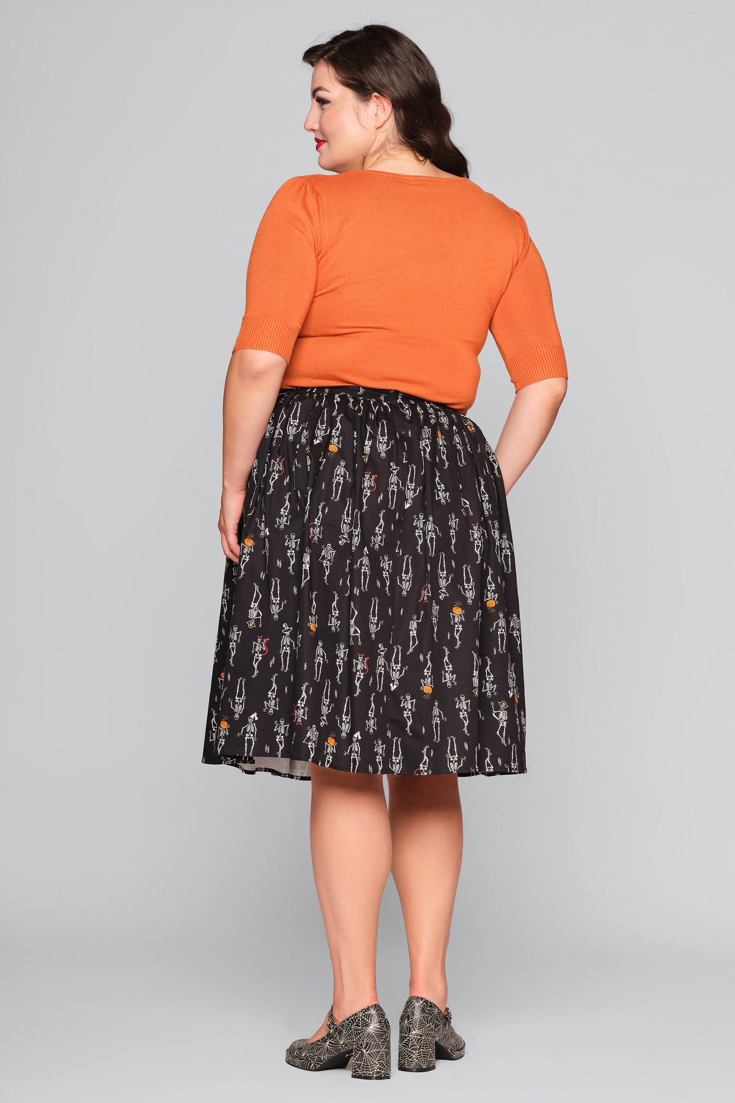 Jasmine Skeleton Boo-gie Swing Skirt