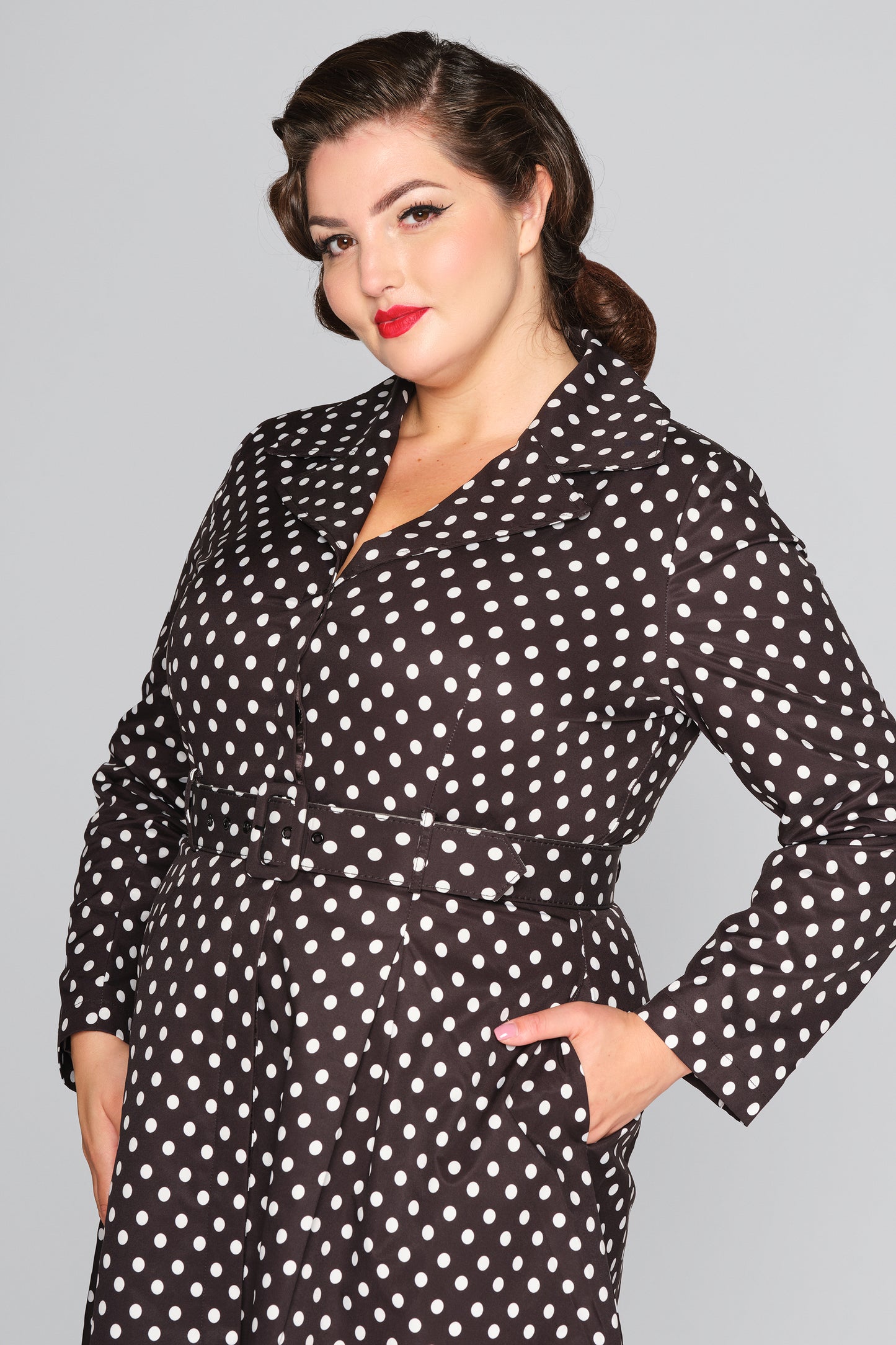 Jolianna Polka Trench Coat