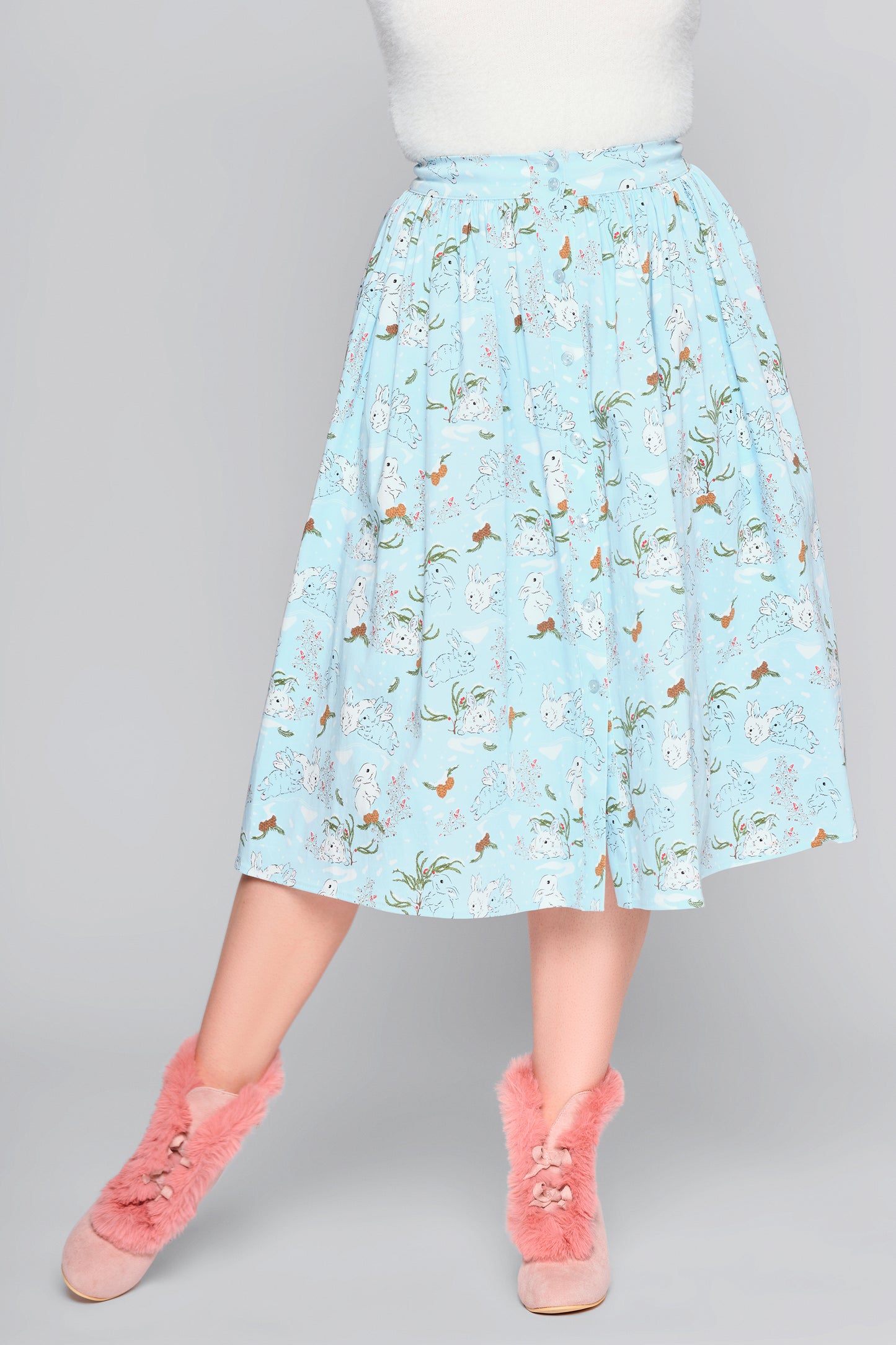 Mariana Snowy Rabbit Swing Skirt
