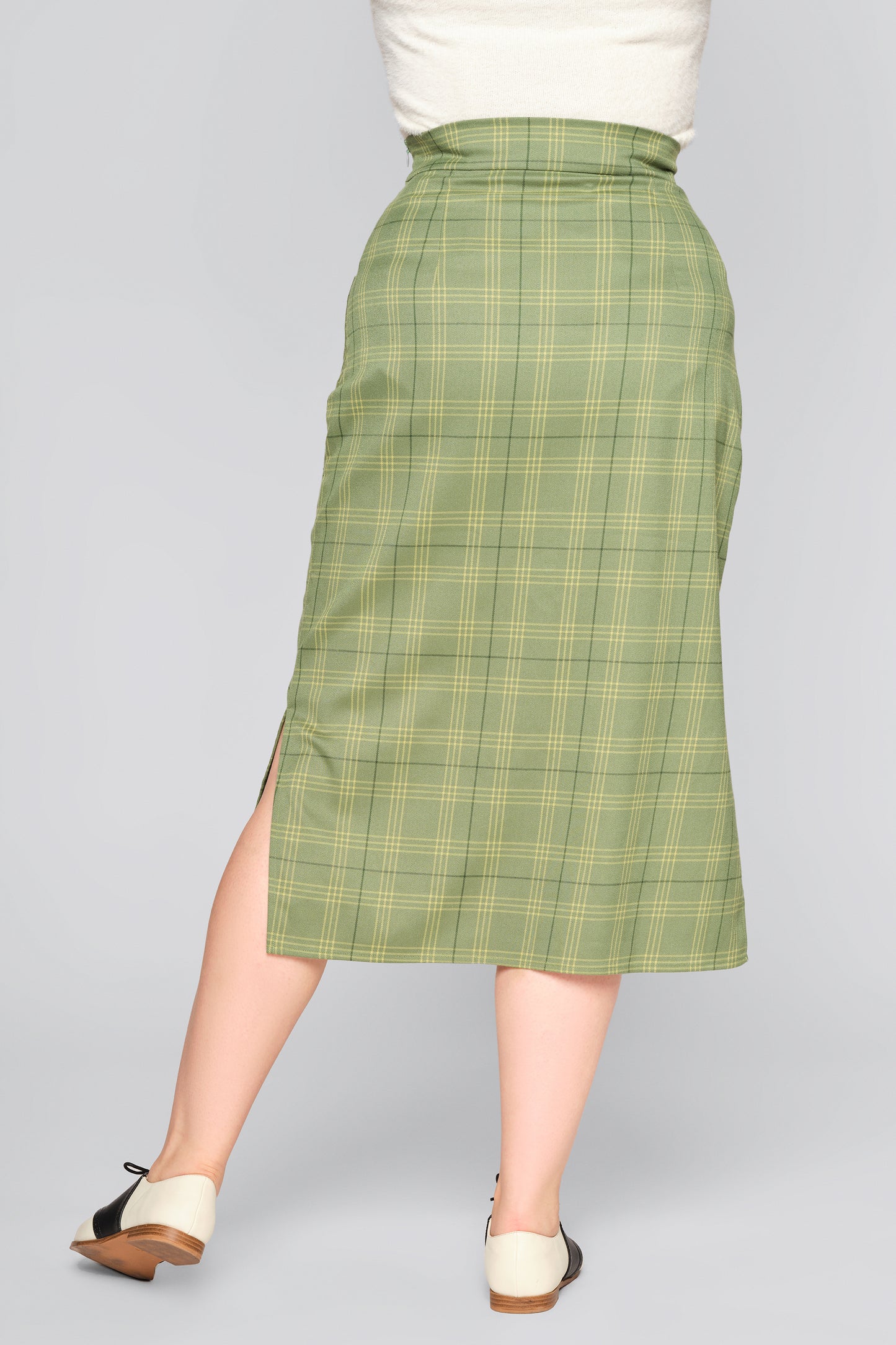 Renee Leaf Check Midi Skirt