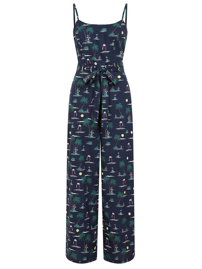 Edda Flamingo Palm Jumpsuit