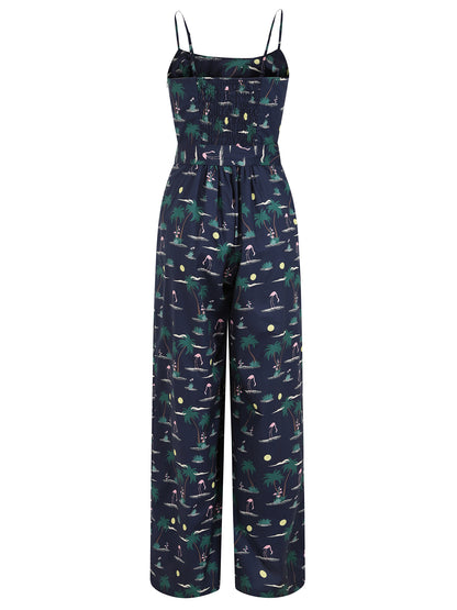 Edda Flamingo Palm Jumpsuit