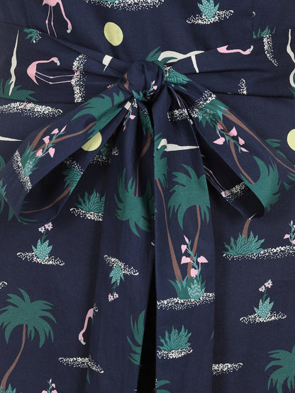 Edda Flamingo Palm Jumpsuit