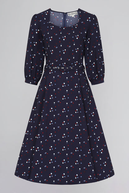 Emmalyn Chalk Polka Flared Dress