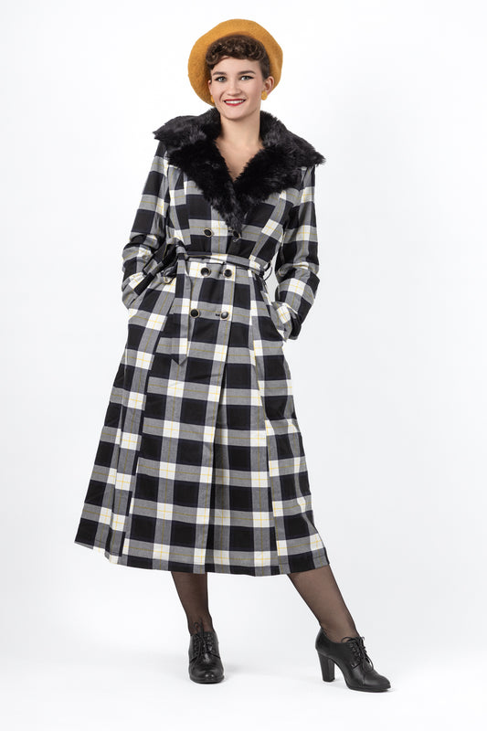 Caron Monochrome Check Coat