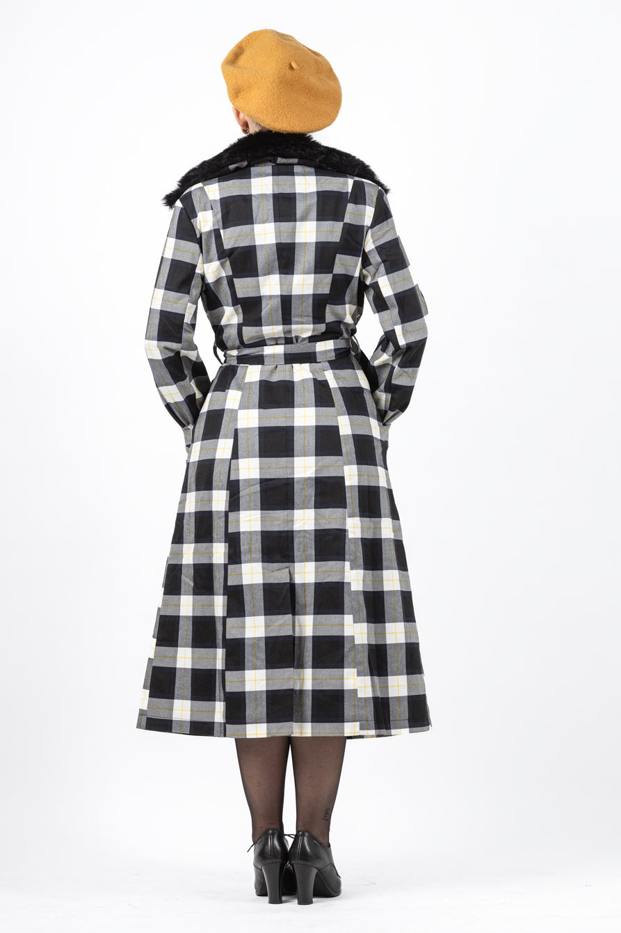 Caron Monochrome Check Coat