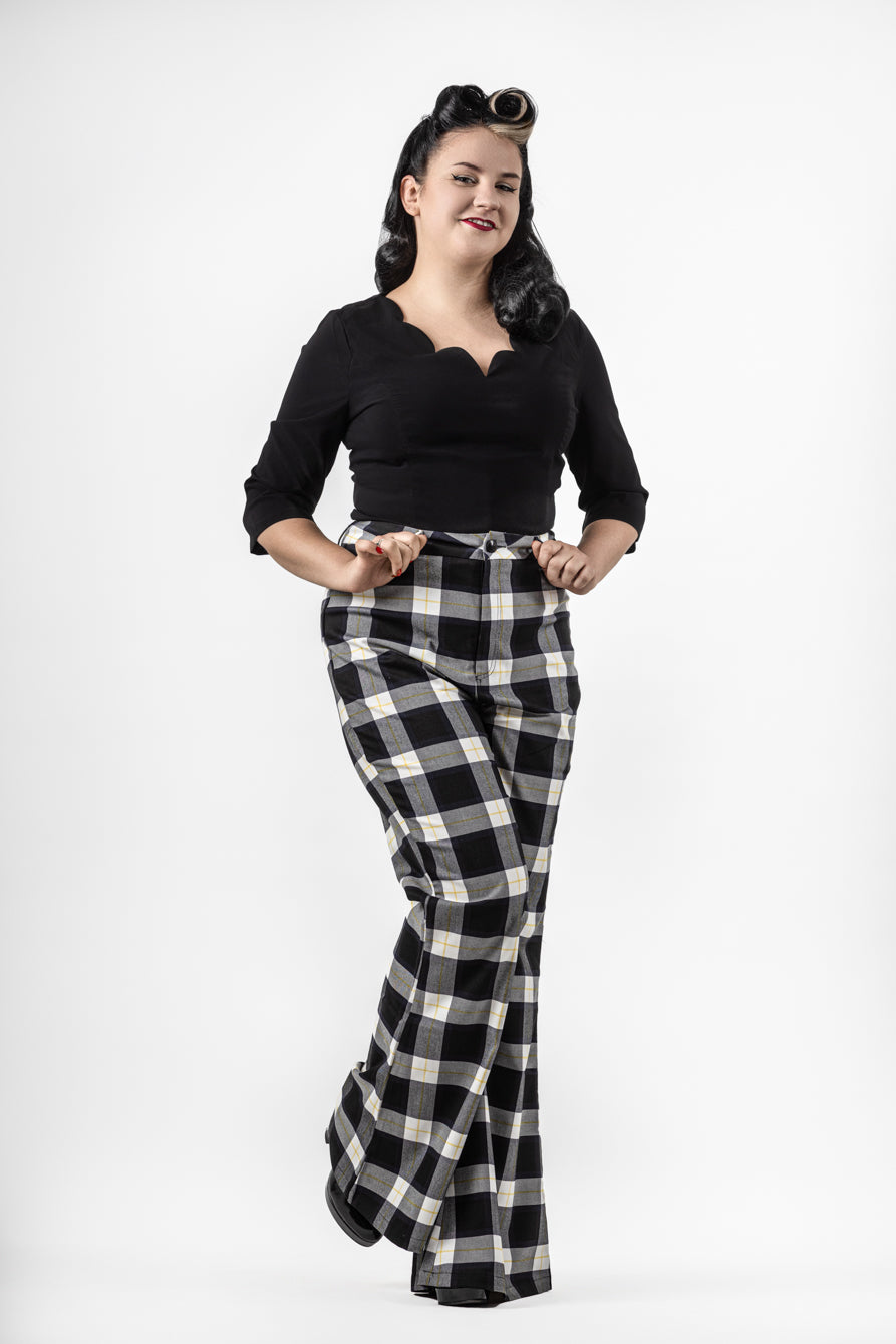 Donna Monochrome Check Trousers