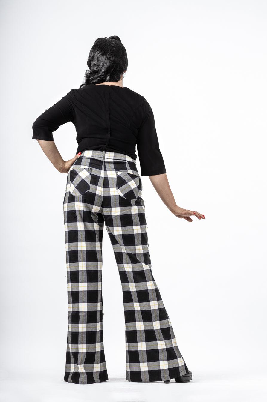 Donna Monochrome Check Trousers