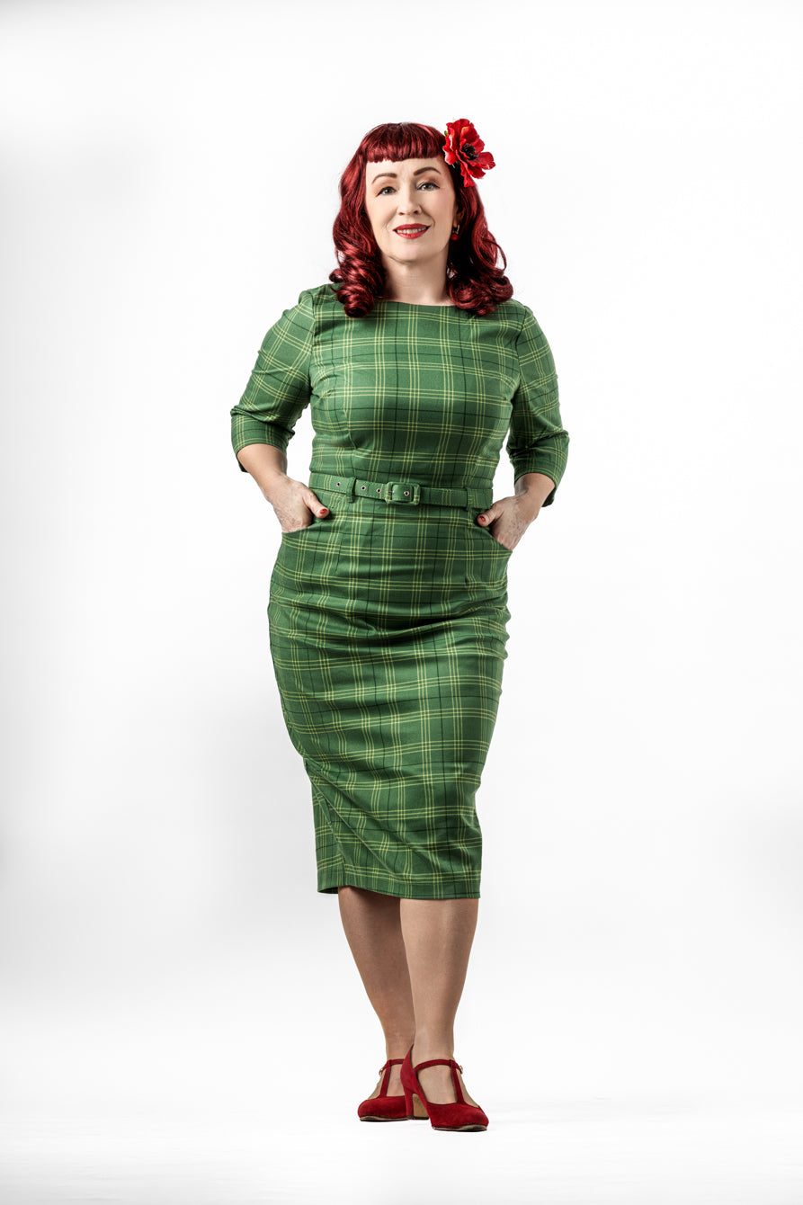 Adeline Leaf Check Dress