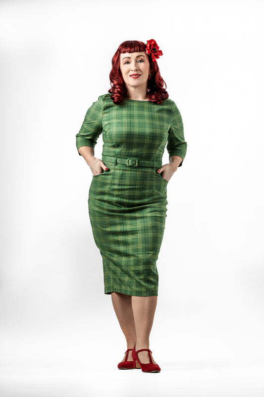 Adeline Leaf Check Dress