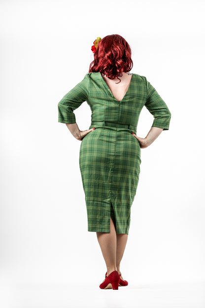 Adeline Leaf Check Dress