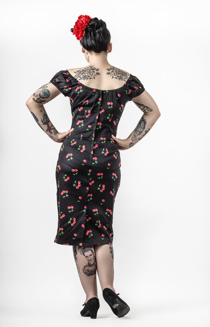 Daphne 50s Cherries Pencil Dress