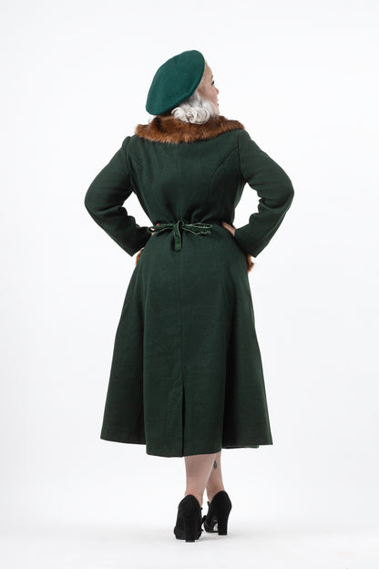 Annasofia Faux Fur Trim Coat