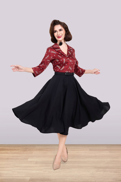 Julia Dragonfly Blouse Brown 3/4