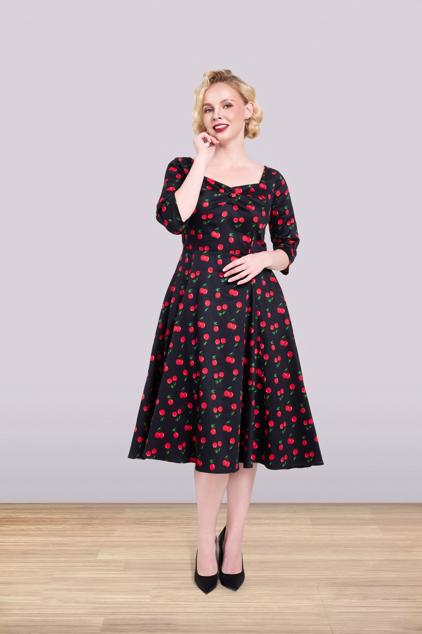 Linda Cherry Dress 3/4