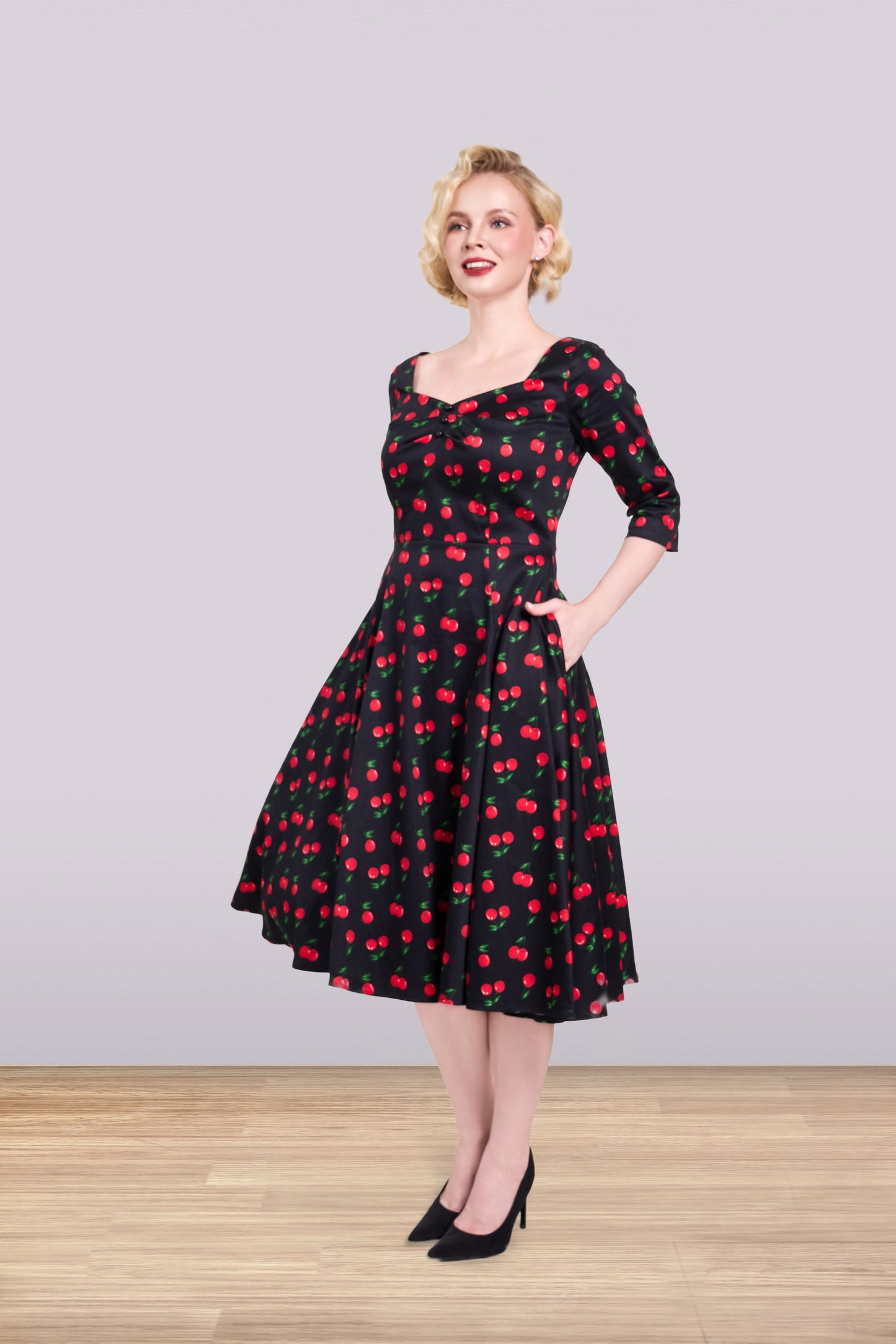 Linda Cherry Dress 3/4