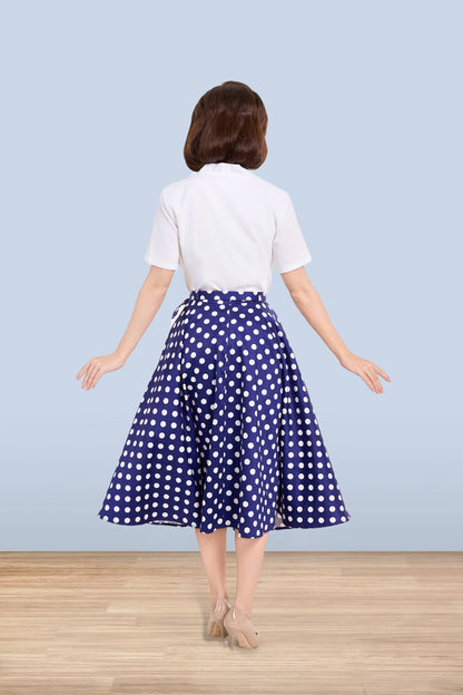 Christine Polka Navy Skirt