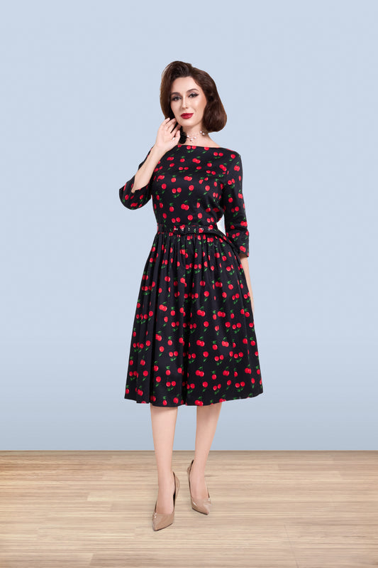 Audrey Cherry Dress 3/4