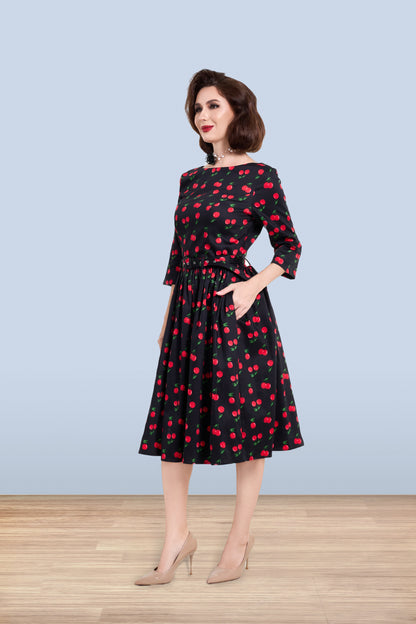 Audrey Cherry Dress 3/4