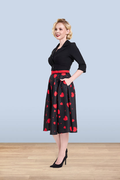 Christine hearts skirt red