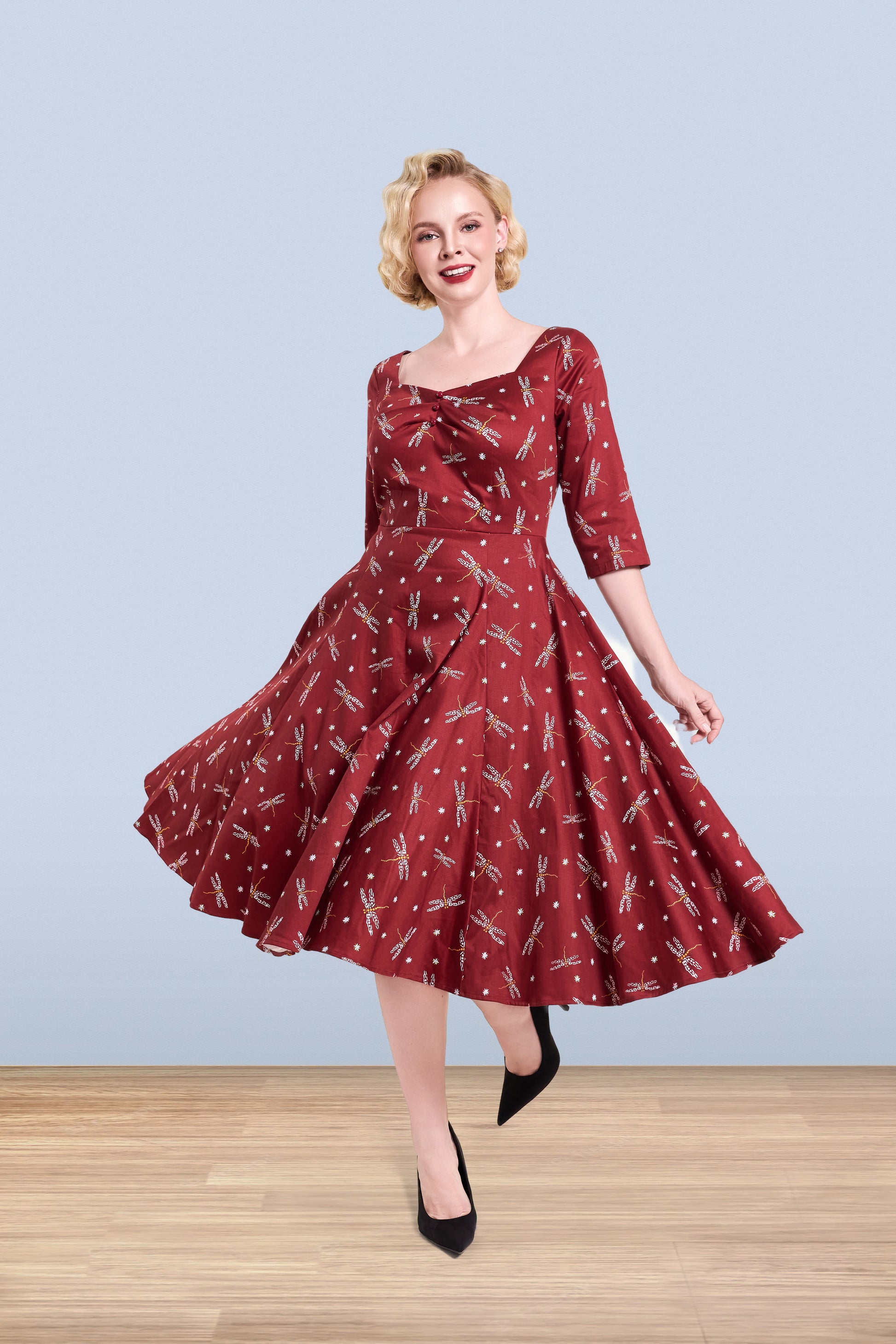 Linda Dragonfly Dress 3/4 Lindy Bop Linda Dragonfly Dress 3/4 Lindy Bop