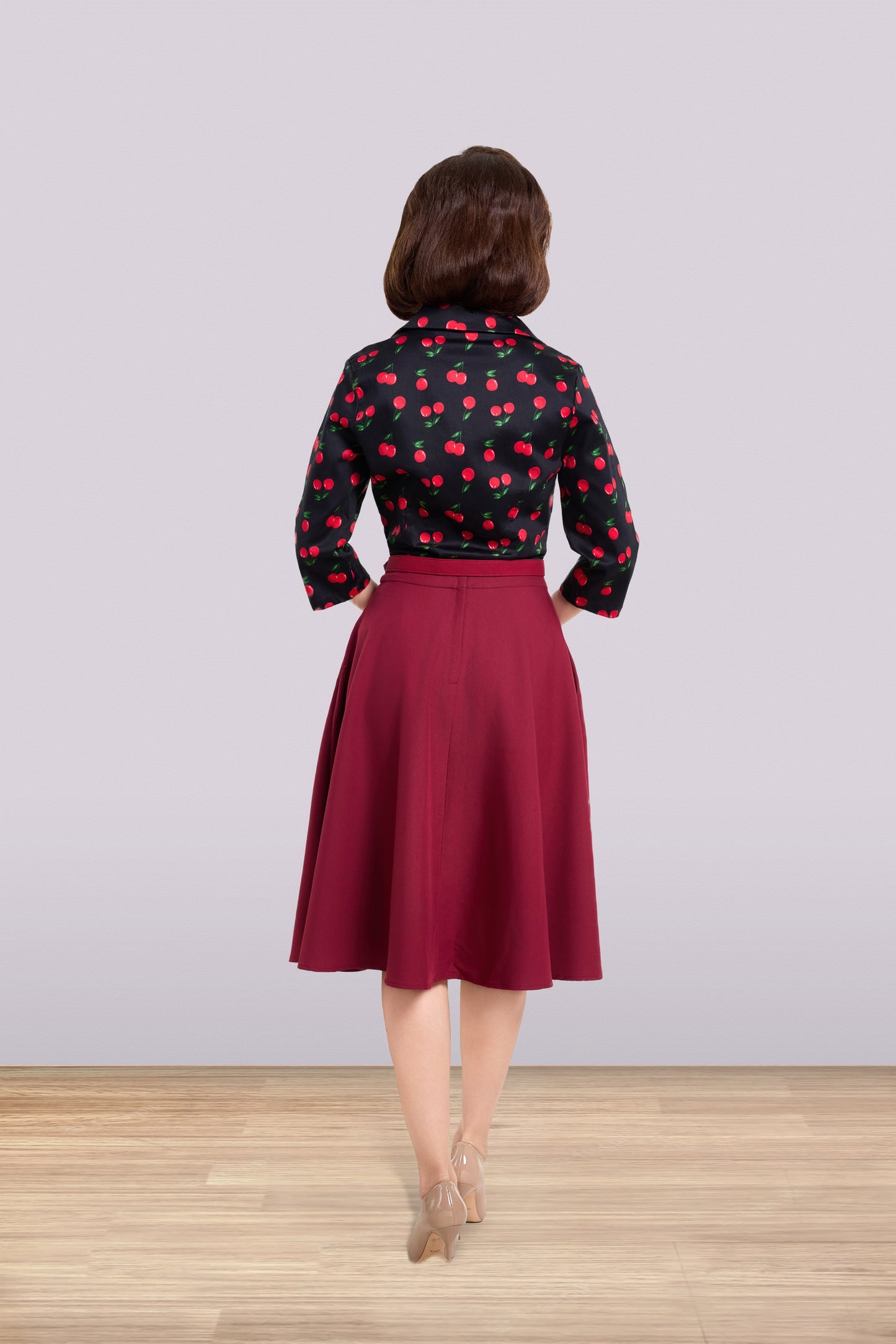 Julia Cherry Blouse 3/4