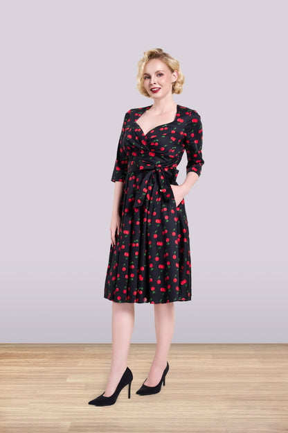 Rita Cherry Dress 3/4