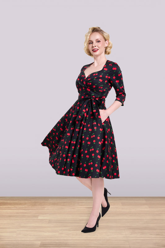 Rita Cherry Dress 3/4