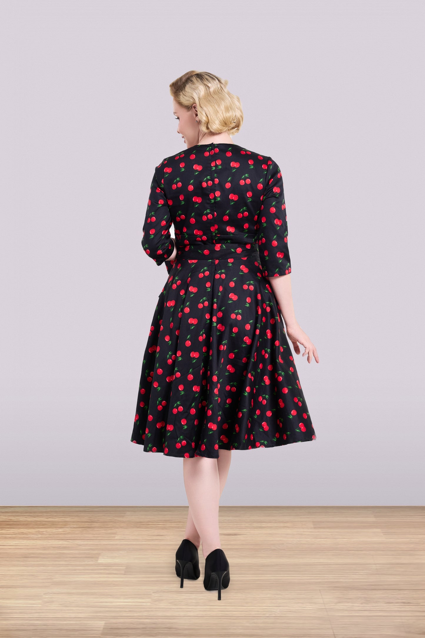 Rita Cherry Dress 3/4