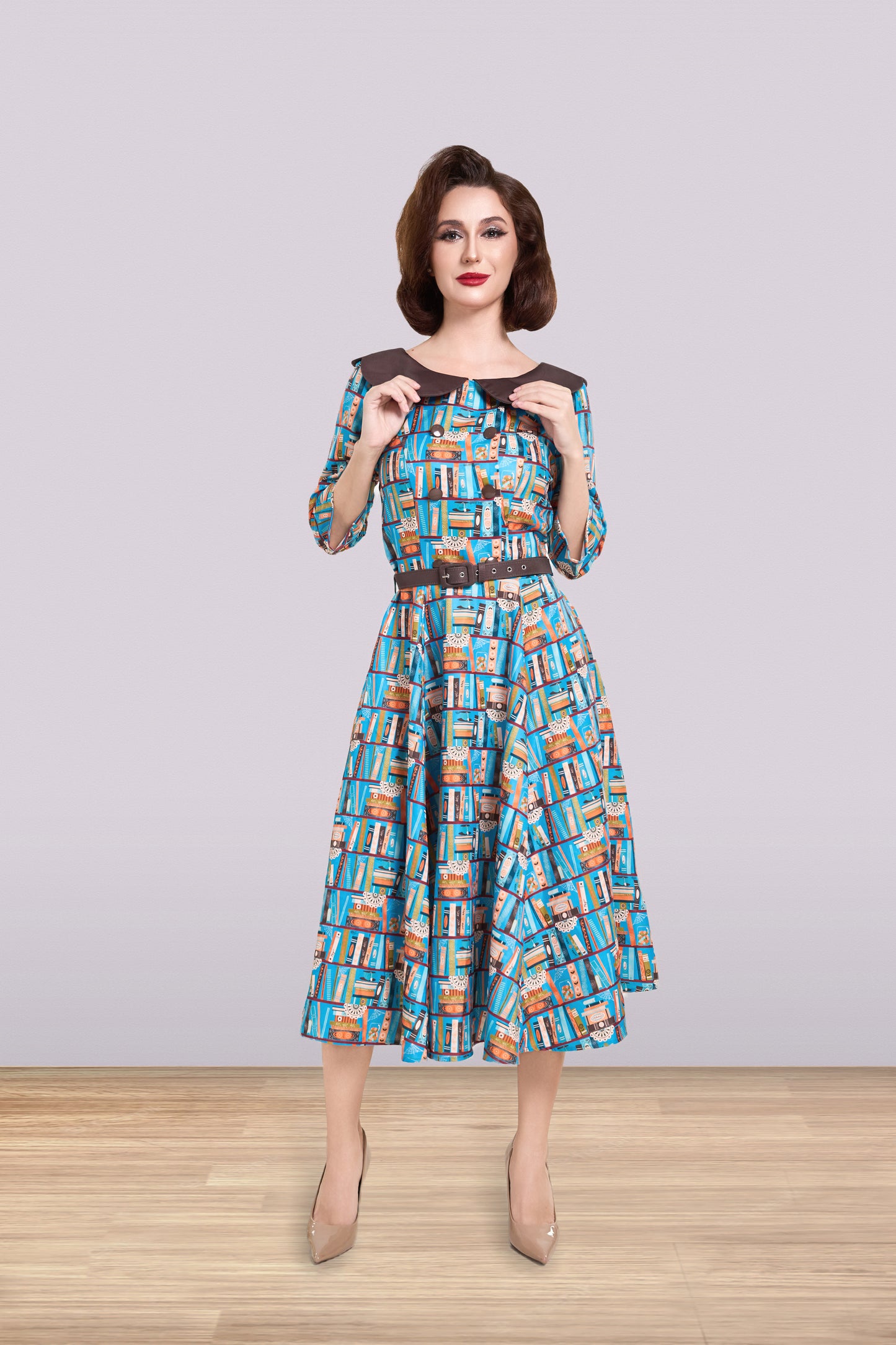 Brenda Blue Books Dress 3/4