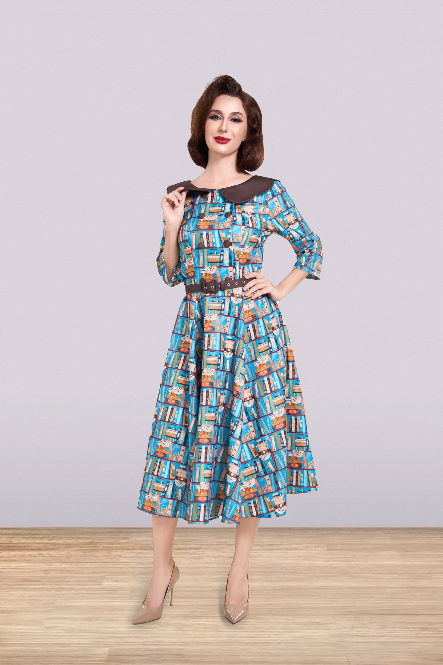 Brenda Blue Books Dress 3/4
