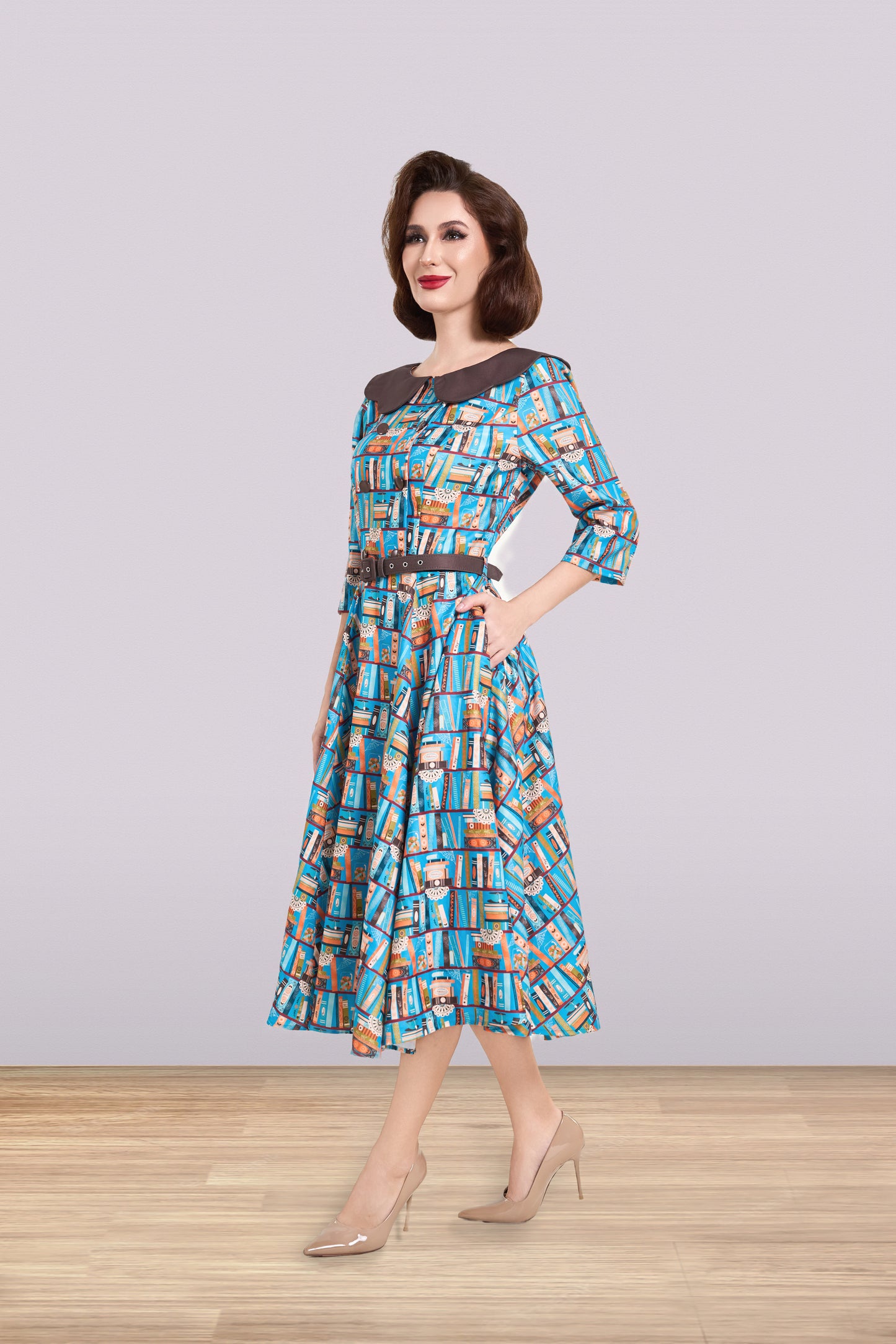 Brenda Blue Books Dress 3/4