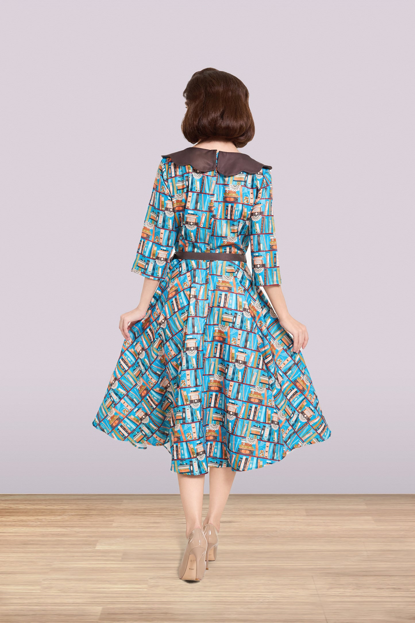 Brenda Blue Books Dress 3/4