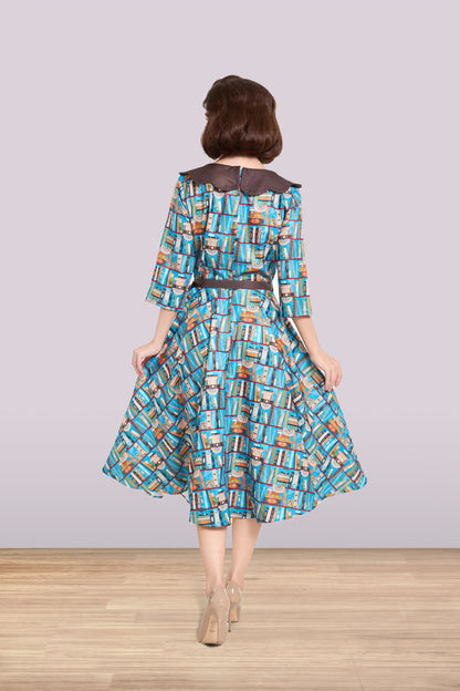 Brenda Blue Books Dress 3/4