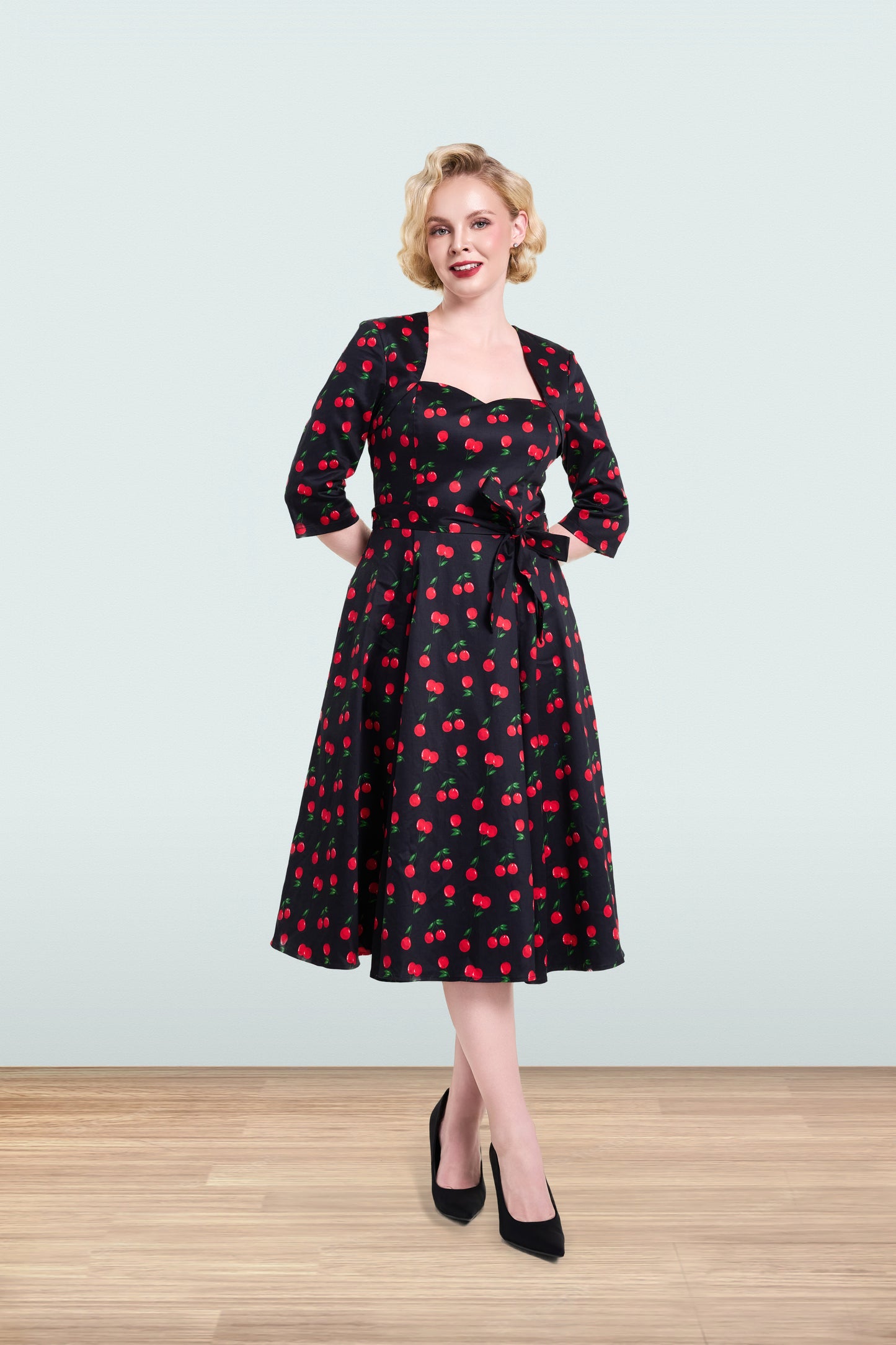 Gina Cherry Swing dress 3/4