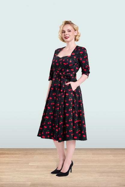 Gina Cherry Swing dress 3/4