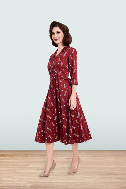 Christine Dragronfly Flared Dress 3/4