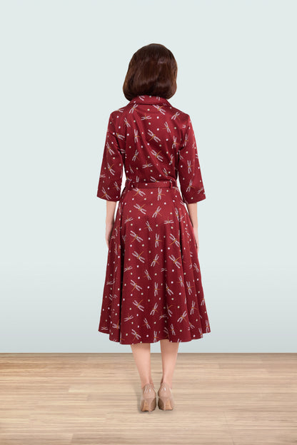 Christine Dragronfly Flared Dress 3/4