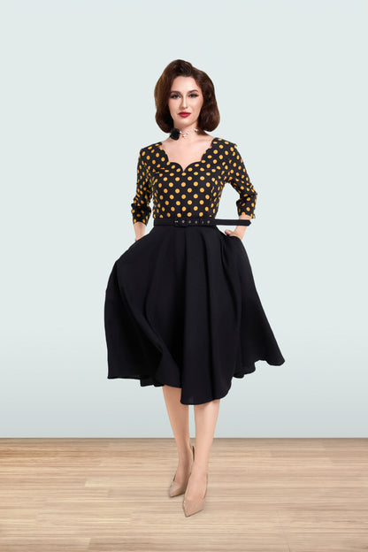 Odrie Polka Blouse 3/4