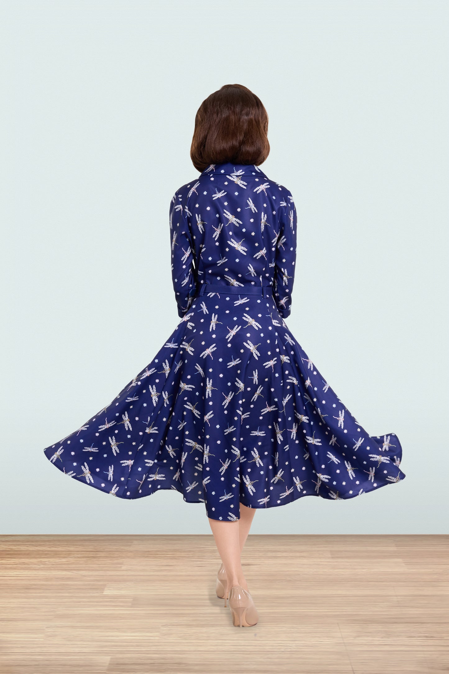 Christine Dragonfly Navy Dress 3/4