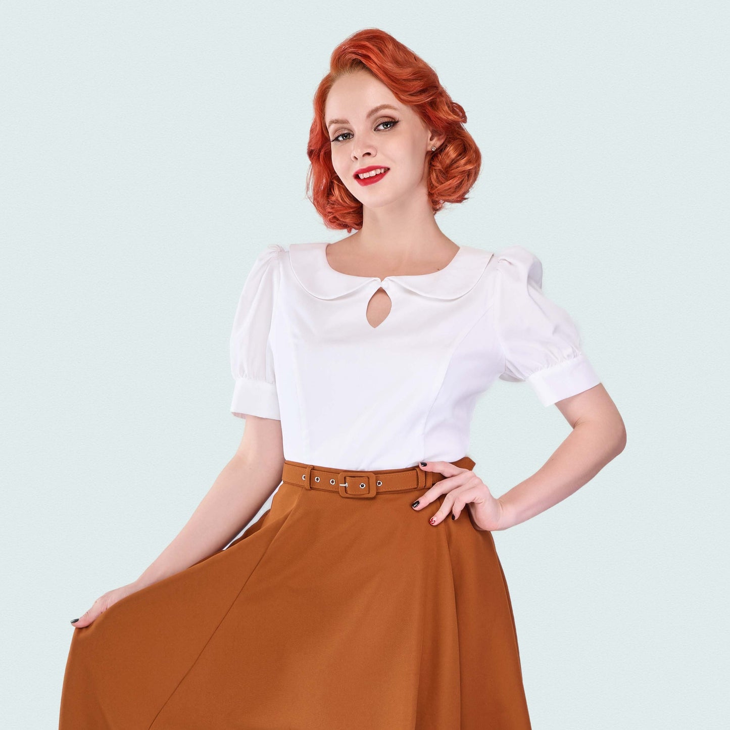 Key Hole Blouse White