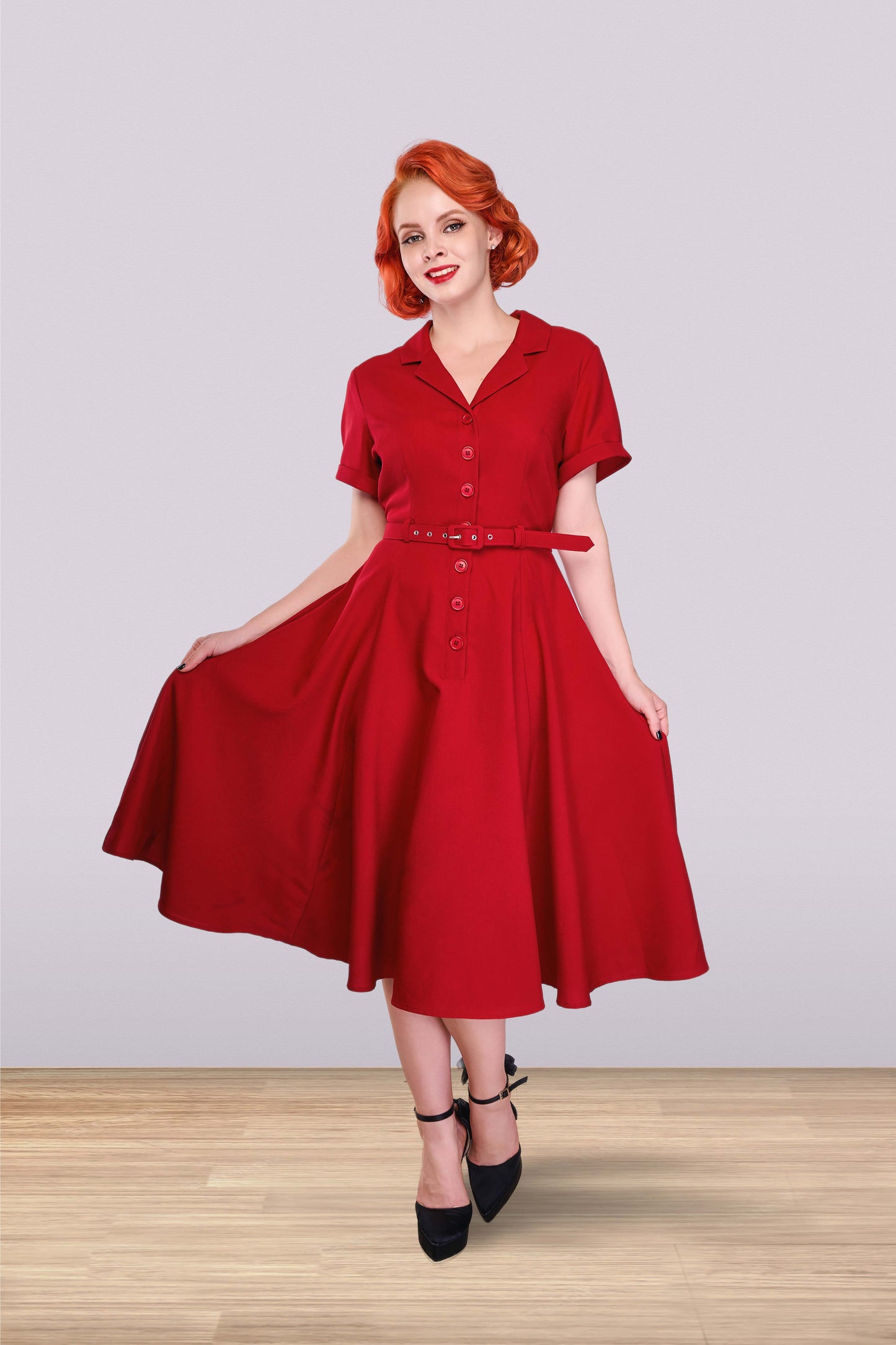 Vestido acampanado Christine Poly