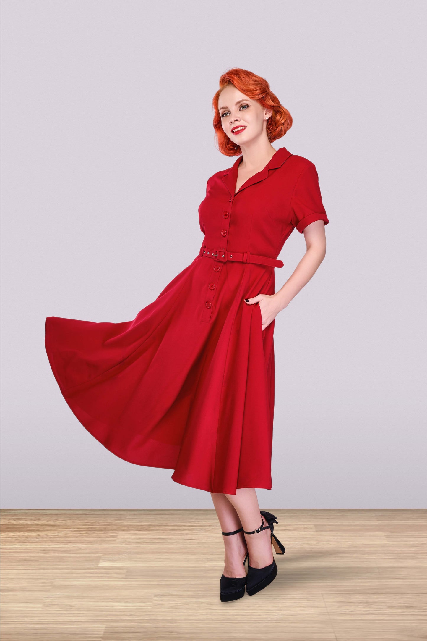 Vestido acampanado Christine Poly
