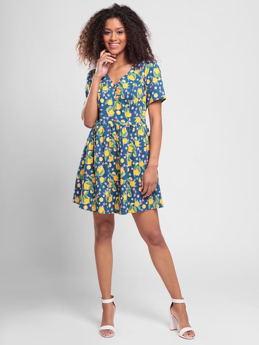 Misty Orange Bloom Dress