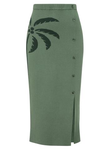 Patty Palm Knitted Pencil Skirt