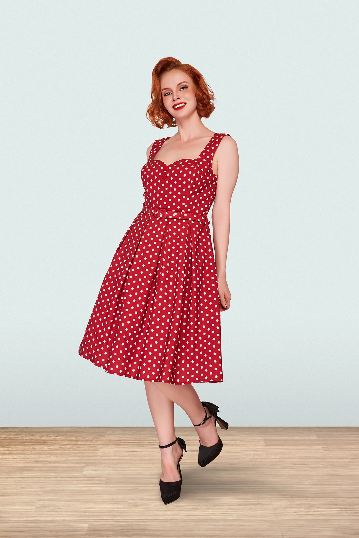Patty Polka Flared Dress