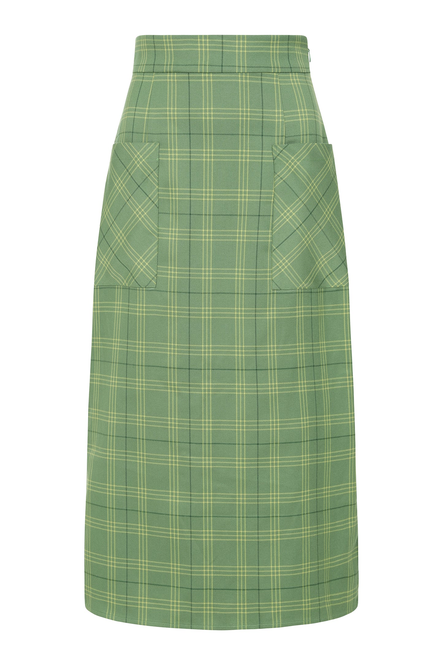 Renee Leaf Check Midi Skirt